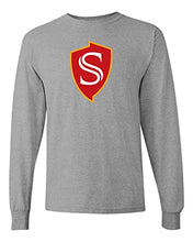 Load image into Gallery viewer, Stanislaus State Shield Long Sleeve T-Shirt - Sport Grey
