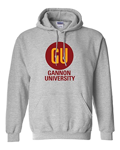 Gannon University GU Circle Hooded Sweatshirt - Sport Grey