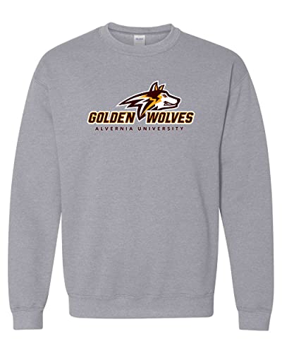 Alvernia University Golden Wolves Crewneck Sweatshirt - Sport Grey