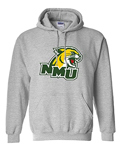 Northern Michigan NMU Angled Hooded Sweatshirt - Sport Grey