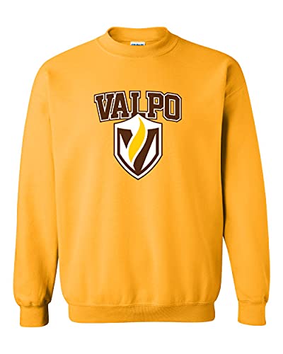 Valparaiso Valpo Shield Full Color Crewneck Sweatshirt - Gold