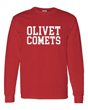 Load image into Gallery viewer, Olivet College Comets White Text Long Sleeve - Red
