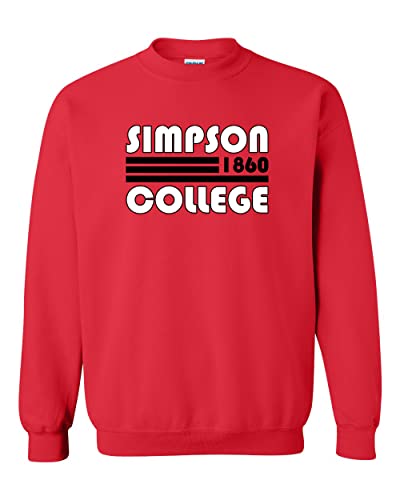 Retro Simpson College Crewneck Sweatshirt - Red