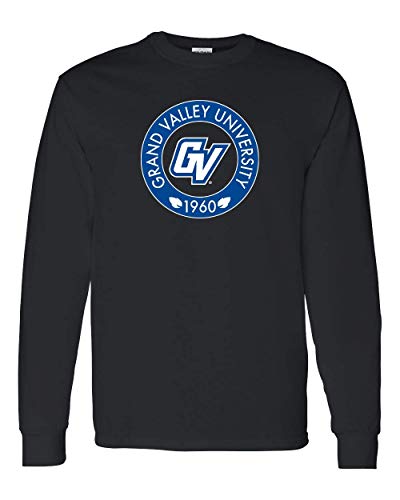 Grand Valley State University Circle Two Color Long Sleeve - Black