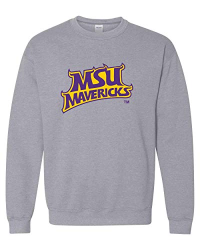 Minnesota State Mankato 2 Color Mavericks Crewneck Sweatshirt - Sport Grey