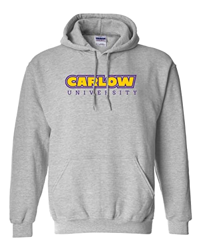 Carlow University Block Letters Hooded Sweatshirt - Sport Grey