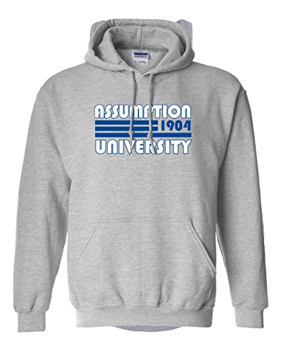 Retro Assumption University Hooded Sweatshirt - Sport Grey