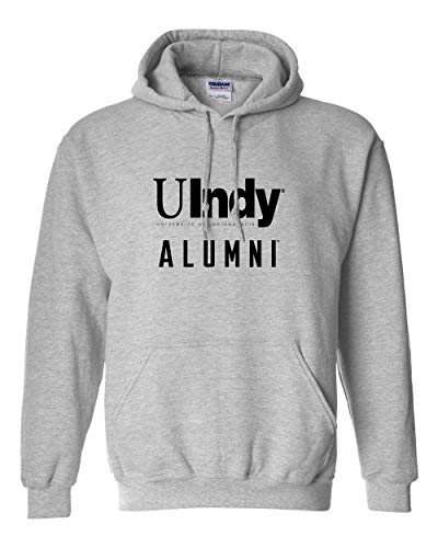 University of Indianapolis UIndy Alumni Black Text Hooded Sweatshirt - Sport Grey