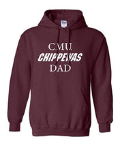 Load image into Gallery viewer, CMU White Text Chippewas DAD Hooded Sweatshirt Central Michigan University Parent Apparel Mens/Womens Hoodie - Maroon
