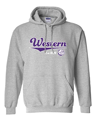 Vintage Western Illinois Est 1899 Hooded Sweatshirt - Sport Grey