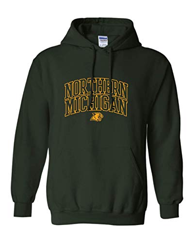 Northern Wildcats Arched One Color Hooded Sweatshirt - Forest Green