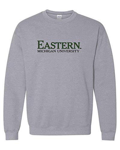 Eastern Michigan University Two Color Crewneck Sweatshirt - Sport Grey