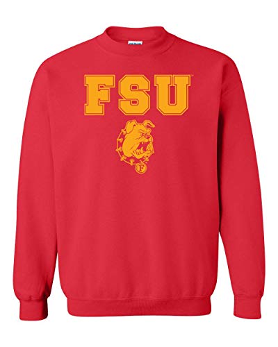 Ferris State University FSU One Color Crewneck Sweatshirt - Red