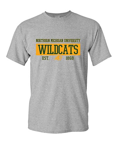 Northern Michigan Wildcats EST Two Color T-Shirt - Sport Grey
