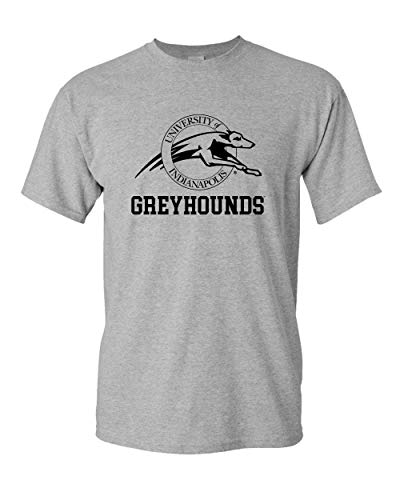 University of Indianapolis Greyhounds Black Text T-Shirt - Sport Grey