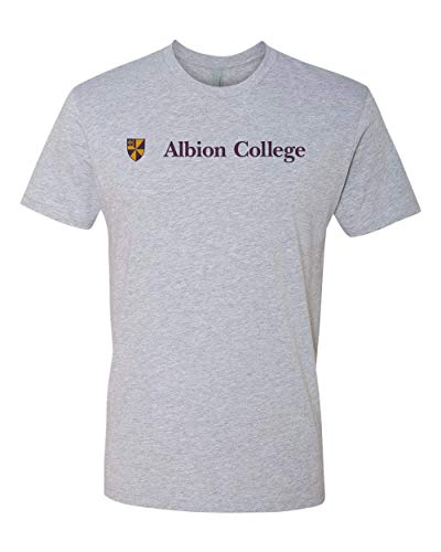 Premium Albion College 2 Color Text T-Shirt Albion Britons Student and Alumni Mens/Womens T-Shirt - Heather Gray