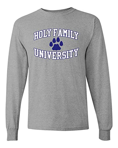 Holy Family University Paw Long Sleeve T-Shirt - Sport Grey
