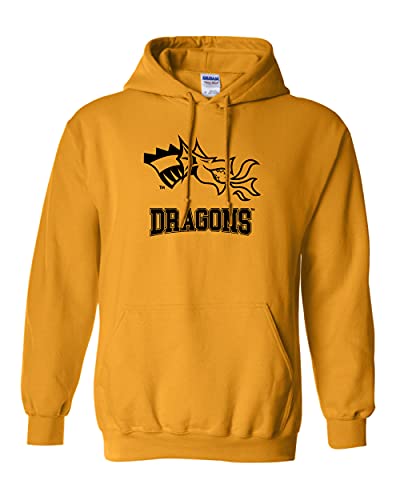 Drexel University Dragon Head Dragons Hooded Sweatshirt - Gold