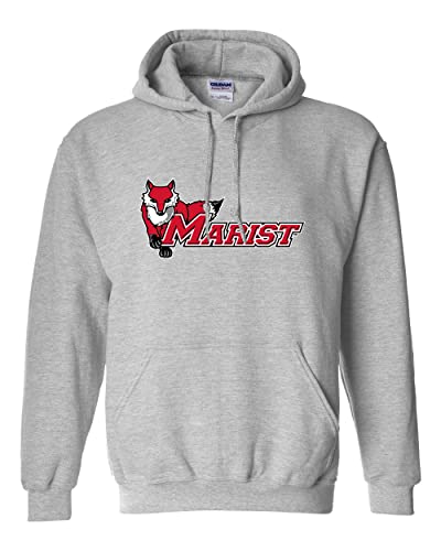 Marist College Full Mascot Hooded Sweatshirt - Sport Grey