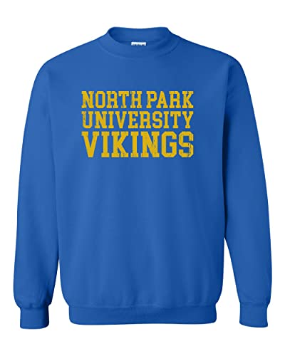 North Park University Block Crewneck Sweatshirt - Royal