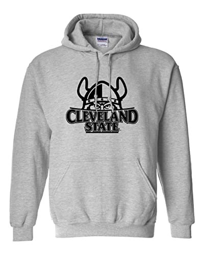 Cleveland State Full Logo Hooded Sweatshirt - Sport Grey