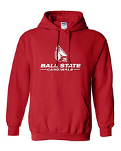 Load image into Gallery viewer, Ball State University with Logo One Color Hooded Sweatshirt - Red
