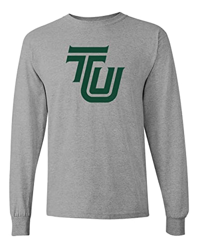 Tiffin University Dragon Green TU Long Sleeve T-Shirt - Sport Grey
