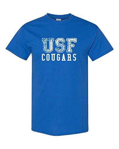 Saint Francis USF Cougars White Ink T-Shirt - Royal