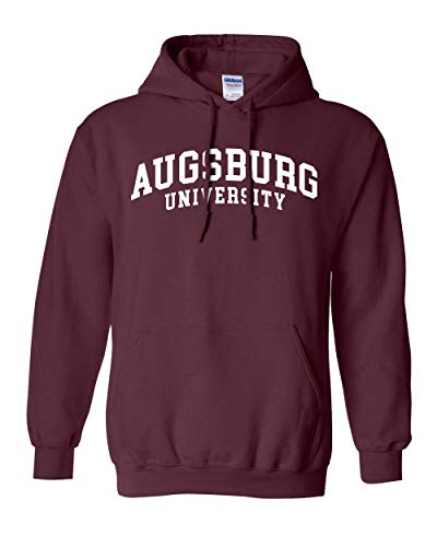 Augsburg University White Text Hooded Sweatshirt - Maroon