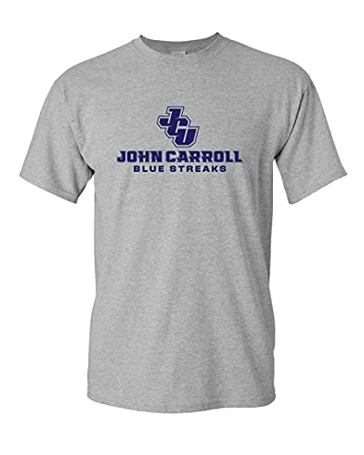 John Carroll Navy Blue Streaks T-Shirt - Sport Grey