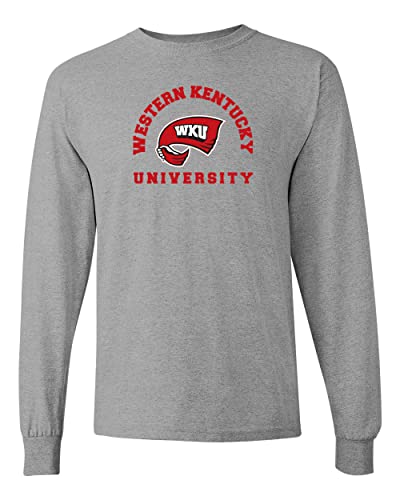 Western Kentucky Arched with Logo Long Sleeve Shirt - Sport Grey