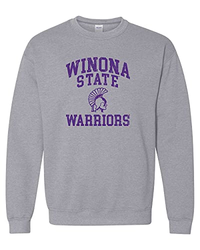 Winona State Purple Warriors Crewneck Sweatshirt - Sport Grey
