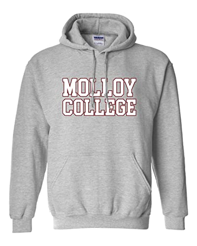 Molloy College Block Letters Hooded Sweatshirt - Sport Grey