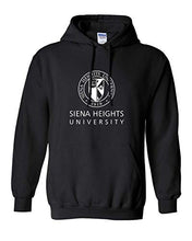 Load image into Gallery viewer, Siena Heights Stacked White Logo Hooded Sweatshirt - Black
