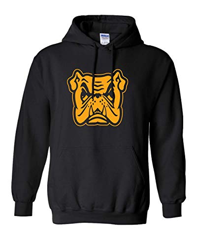 Adrian College 1 Color Gold Bulldog Hooded Sweatshirt - Black