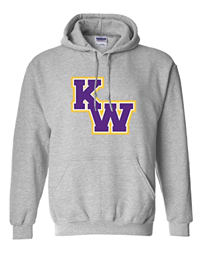 Kansas Wesleyan University KW Hooded Sweatshirt - Sport Grey
