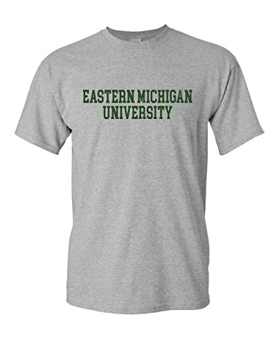 Eastern Michigan University Distressed T-Shirt - Sport Grey