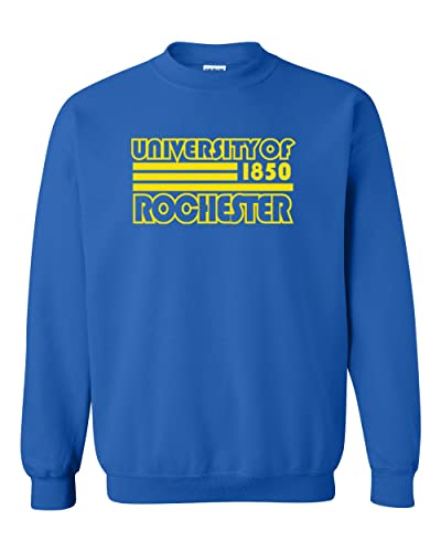 Retro University of Rochester Crewneck Sweatshirt - Royal