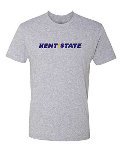 Kent State Bolt Text Two Color Exclusive Soft Shirt - Heather Gray