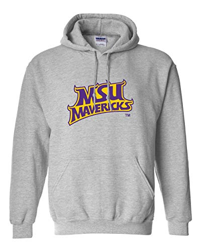 Minnesota State Mankato 2 Color Mavericks Hooded Sweatshirt - Sport Grey