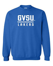 Load image into Gallery viewer, GVSU Lakers Stacked One Color Crewneck Sweatshirt - Royal
