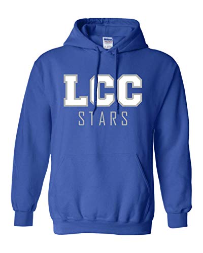 LCC Stars Block Text Two Color Hooded Sweatshirt - Royal