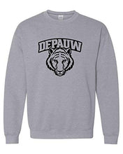 Load image into Gallery viewer, DePauw Tiger Head Black Ink Crewneck Sweatshirt - Sport Grey

