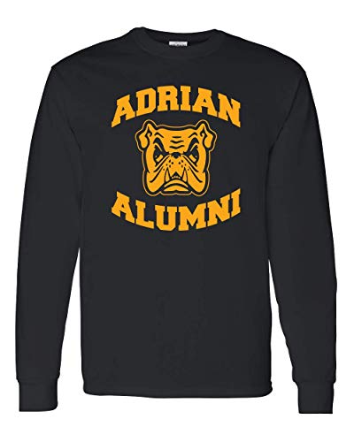 Adrian College Alumni Stacked Gold Logo Long Sleeve - Black