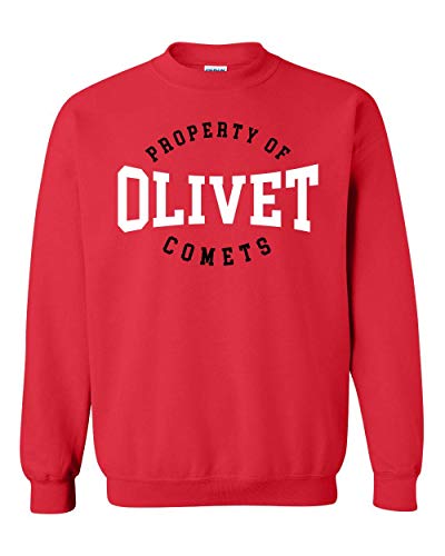 Olivet College Property of Two Color Crewneck Sweatshirt - Red