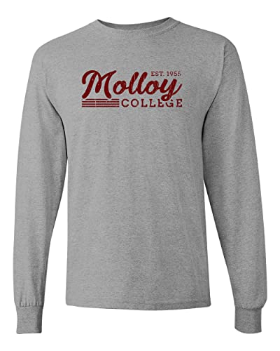 Vintage Molloy College Long Sleeve T-Shirt - Sport Grey