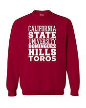 Load image into Gallery viewer, Cal State Dominguez Hills Block Crewneck Sweatshirt - Cardinal Red

