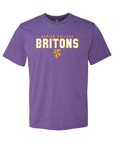 Premium Albion College Britons Two Color T-Shirt Albion Logo Apparel Mens/Womens T-Shirt - Purple Rush
