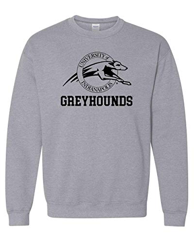 Univ of Indianapolis Greyhounds Black Text Crewneck Sweatshirt - Sport Grey
