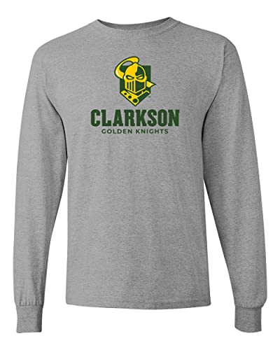 Clarkson University Golden Knights Logo Long Sleeve T-Shirt - Sport Grey